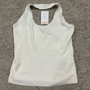 Alice and Wonder Crescent‎ Halter Top Medium White Jazzlyn Knit Scoop Neck NEW
